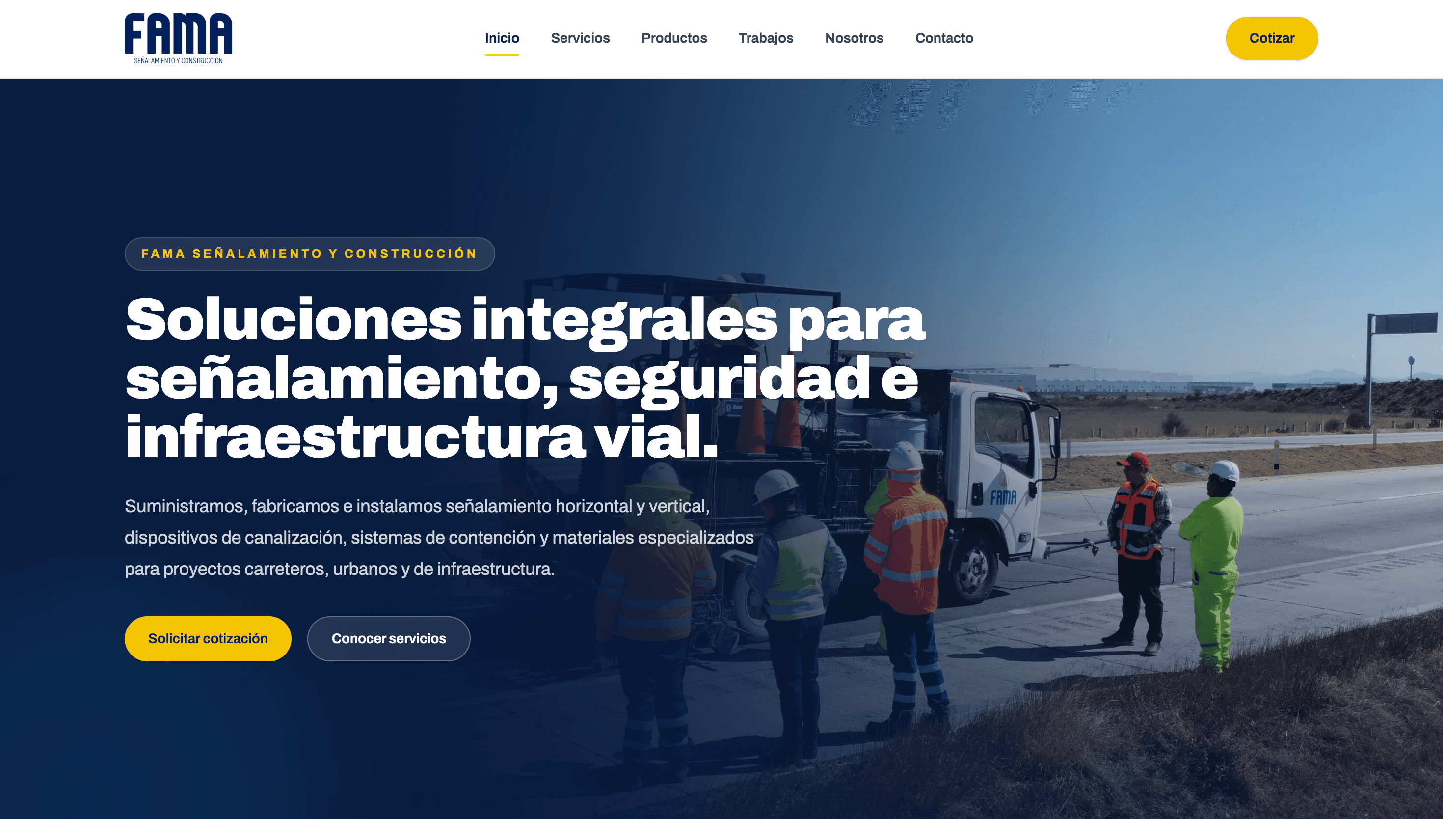 Vista previa del proyecto FAMA Señalamiento y Construcción